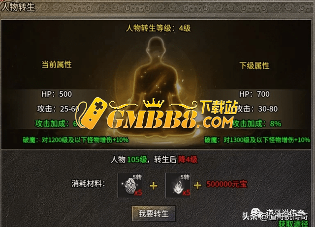 热血传奇：老区第四个999氪金设定——转生系统